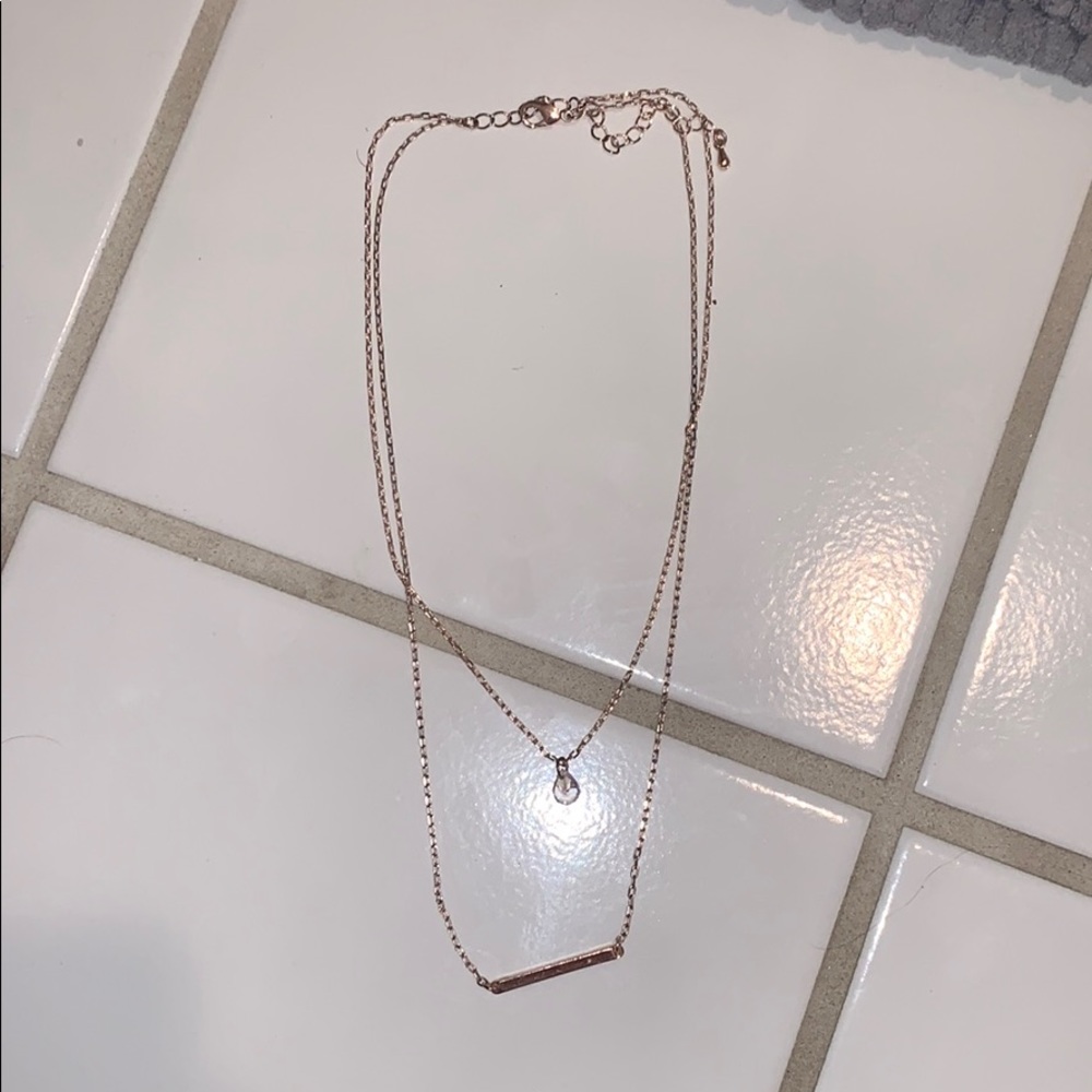 Rose gold layered necklace